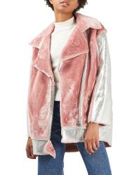 topshop faux fur bomber jacket